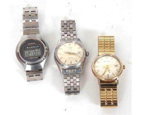 Mixed Lot: Three gents wristwatches makers of which include Belova, Casio and Tissot