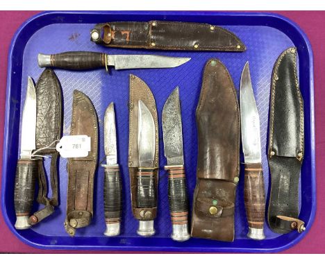 A Collection of Hunting Knives, including Wade &amp; Butcher Sheffield, Solar 'Original Bowie Knife', C. Johnson &amp; Co She
