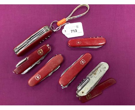 Swiss Army and Other Multi Tool Folding Pocket Knives. (6)