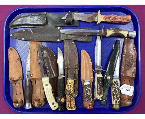 A Collection of Assorted Hunting Knives, (rust).