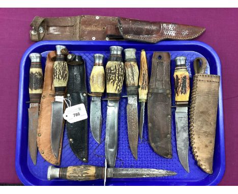 A Collection of Assorted Hunting Knives, (rust).