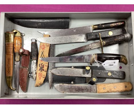 Hunting and Other Knives, including Kershaw Oregon USA by Kai Japan, 26.5cm long, etc.