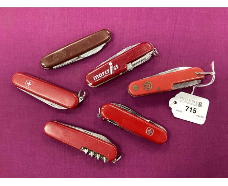 Swiss Army and Other Multi Tool Folding Pocket Knives. (6)