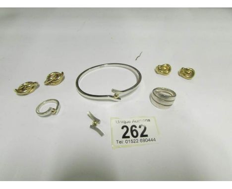 A Designer silver bangle, ring, pendant etc