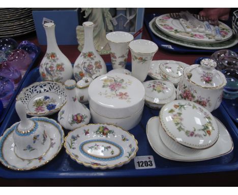 Albert 'Lavender Rose', Wedgwood 'Kutani Crane', Spode Trapnell, Coalport and other ceramics:- One Tray