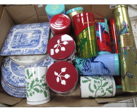 Spode Italian Blue and White Place Mats, further place mats, Fortnum &amp; Mason and other tins :- One Box