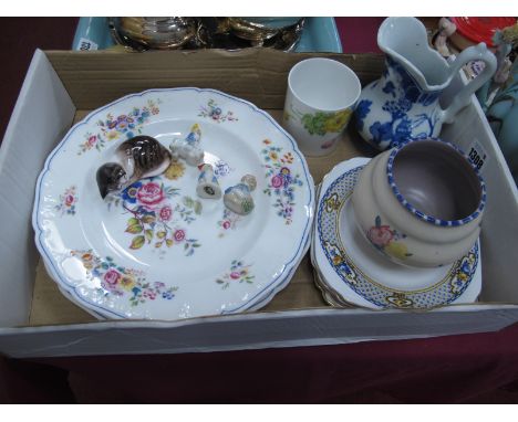 Carter Stabler Adams Poole Glazed Terracotta Bowl, 10cm diameter. Doulton 2581 cat, Wade elves, other ceramics:- One Tray.