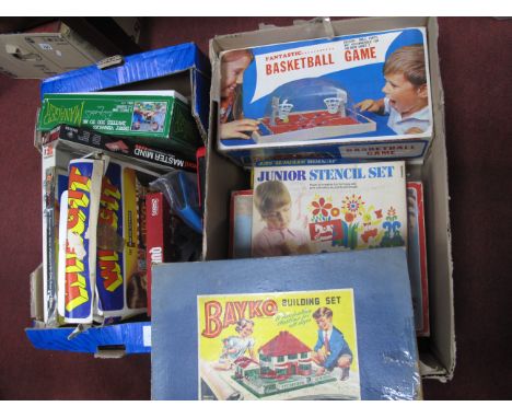 Games - Typewriter basketball game, Wing It, Rally, Driving Test, Bayko, etc:- Two Boxes.