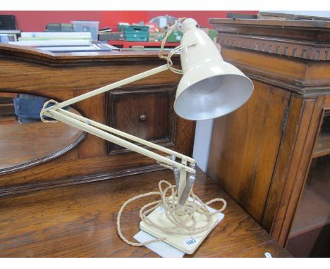 Vintage Cream Painted Angle Poise Table Lamp, by Herbert Terry.