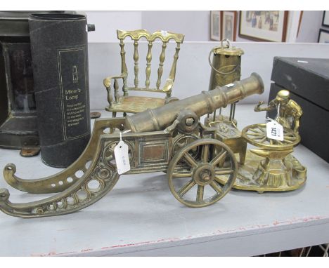 Miners Lamp, handcrafted in the heart of The Welsh Coal Field by sons - daughters of miners, boxed, miniature brass rocking c
