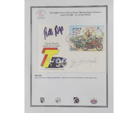 Seven miscellaneous signed first day covers, to include Roald Dahl, Joey &amp; Robert Dunlop and the 'Top Gear' cast, all wit