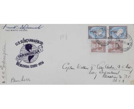 Franklin D Roosevelt, signed first day cover, USS Indianpolis Presidential Cruise, 1936