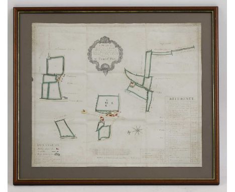 A Plan of Samuel Days House Yard Gardens and Orchard, QUAKERS/STANSTEAD: Two unique hand-coloured plans: 1- A Plan of Mr. Sam