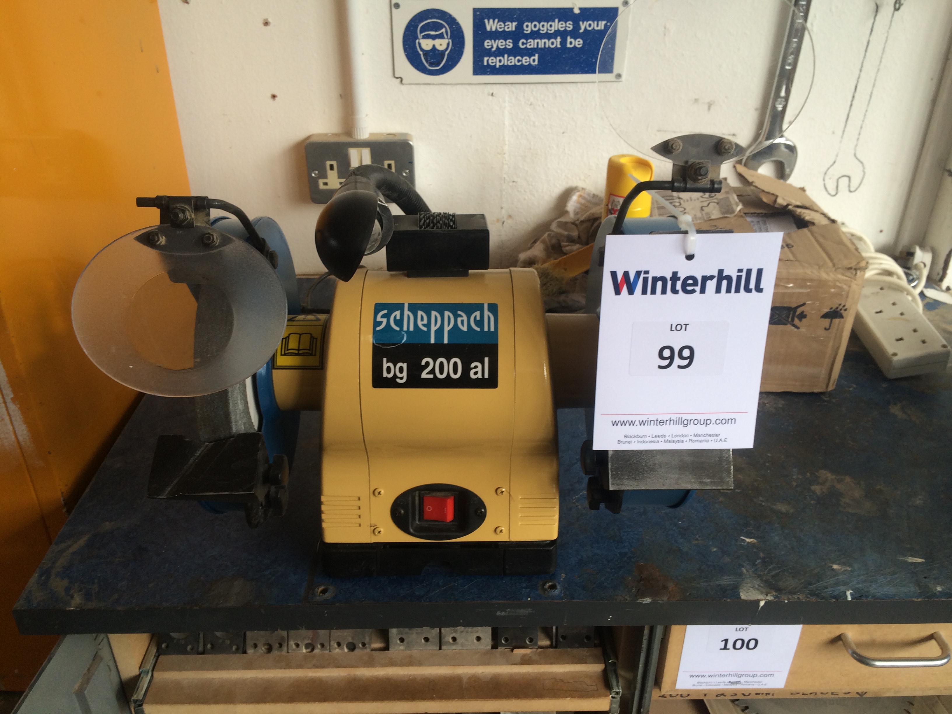 Scheppach Bg200al Twin Spindle 240 V Bench Grinder