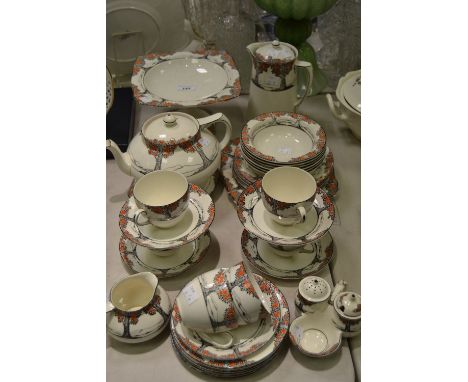 A Crown Ducal Orange Tree pattern part tea service
