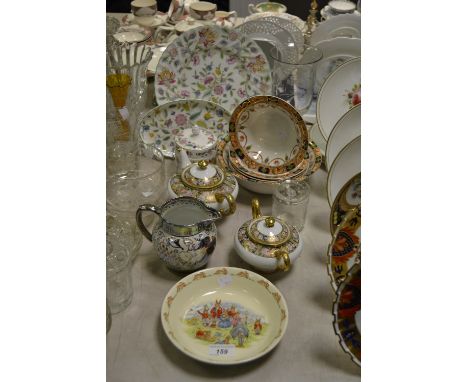 Ceramics and Glassware - Minton Haddon Hall; a celery vase; Grays silver lustre jug ,Noritake teapot; etc