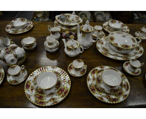 Ceramics - a Royal Albert Old Country Roses pattern , part dinner service , tea and coffee service
