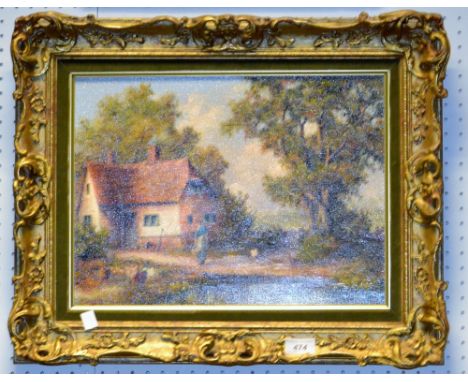 K Douglas (Twentieth Century)
Feeding the Chickens
signed , oil on canvas, framed