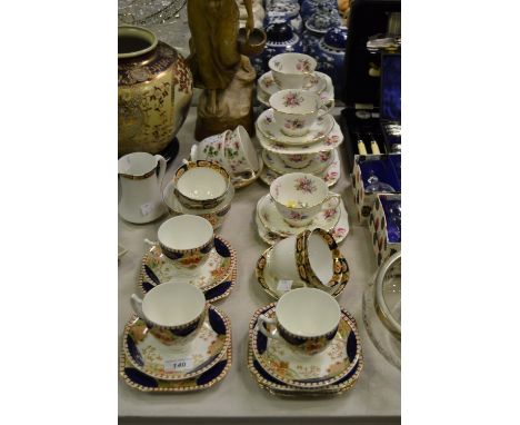 Ceramics - Hammersley part tea service, an Oriental jardiniere on stand, a continental figure of a maid carrying a basket(fau
