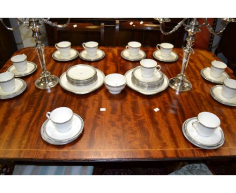 A Royal Doulton Ravenswood pattern part tea service, pattern number H5008, comprising of sandwich plates, side plates, tea cu