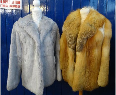 Two vintage fur jackets to include: a Regency Furs Swansea red fox fur and a Edelson light grey rabbit fur. (2) (B.P. 21% + V