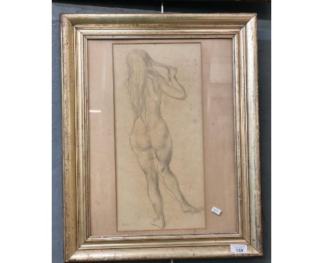 Lewis, full length nude portrait of a woman, pencil, signed.  42x21cm approx.  Framed and glazed.  (B.P. 21% + VAT) 