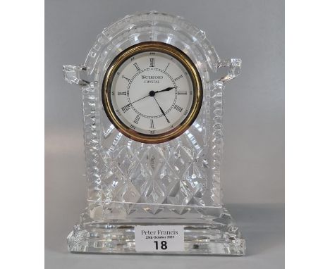 Cut glass Waterford crystal mantle clock.  (B.P. 21% + VAT) 