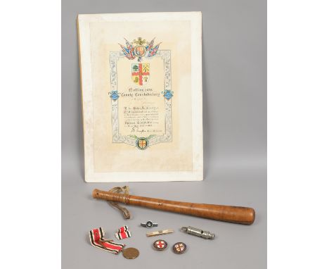 An illuminated presentation from Nottingham County Constabulary presented to G.B Germany for services rendered as a special C