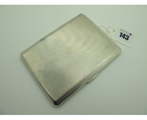 A Large Hallmarked Silver Cigarette Case, Birmingham 1968, allover engine turned, gilt lined and inscribed "Vera", 12.8cm wid