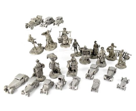 A group of twelve Franklin Mint limited edition pewter figures, 'The Cries of Olde London', each with certificate and twelve 