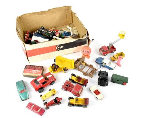 A quantity of mainly playworn diecast cars to include Corgi Big Bedford Tractor, Jaguar, etc.