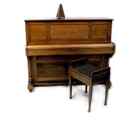 A John Broadwood and Sons, London, mahogany upright piano, retailed by William Lea, 50 &amp; 52 Church Street, Liverpool, in 