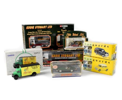 A quantity of boxed diecast model cars and vehicles to include a Corgi Eddie Stobart Ltd truck set, various Corgi Superhauler