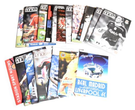 A quantity of Liverpool FC 2007-08 Season football programmes comprising Premier League: Everton away, Chelsea home and away,