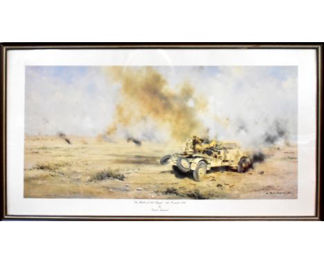 AFTER DAVID SHEPHERD; a print 'The Battle of Sidi Rezegh - 21st November 1941', inscribed 'Presented to SI (Northern Man) Tay