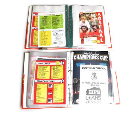 A quantity of Liverpool FC 1989-1990 Season football programmes comprising First Division: Everton home and away, Sheffield W