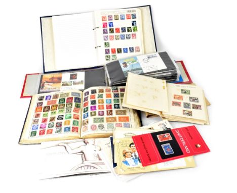 A quantity of stamps and first day covers to include an album of world stamps, a quantity of Isle of Man stamps and first day