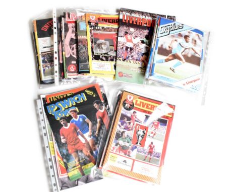 A quantity of 1980s Liverpool FC and other football programmes including 1981 Cup Winners Cup Paris Final vs Real Madrid with