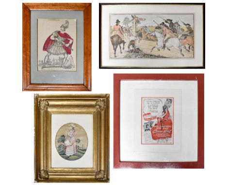 Eight various prints and artworks to include a pair of Victorian Shakespeare-related prints, 'Mr Phelps as Coriolanus' number