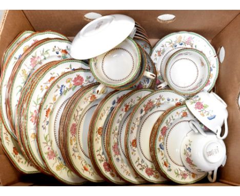 A Copeland Spode 'Newlyn' part dinner service comprising meat platters, dinner plates, side plates, twin-handled cups, etc.