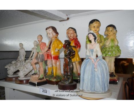 *TOP SHELF OF PORCELAIN FIGURINES