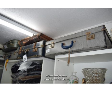*FIVE MIXED VINTAGE SUITCASES