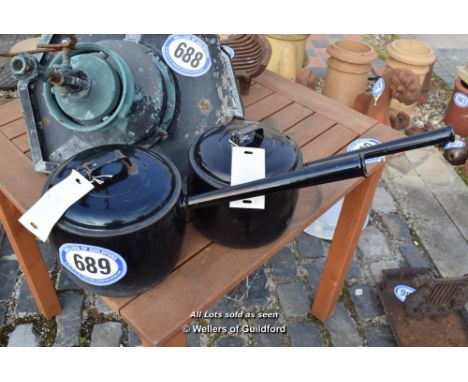 *TWO ENAMEL SAUCEPANS