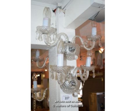 *FOUR MURANO STYLE GLASS TWIN BRANCH LIGHT FITTINGS