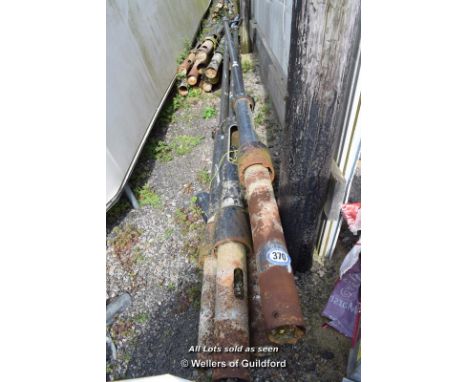 *FOUR MATCHING LAMP POSTS WITH TOPS
