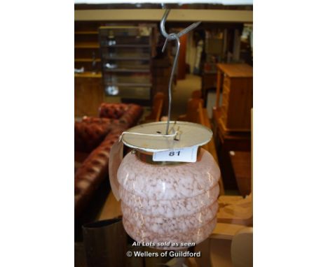 *PINK GLASS LIGHT FIXTURE