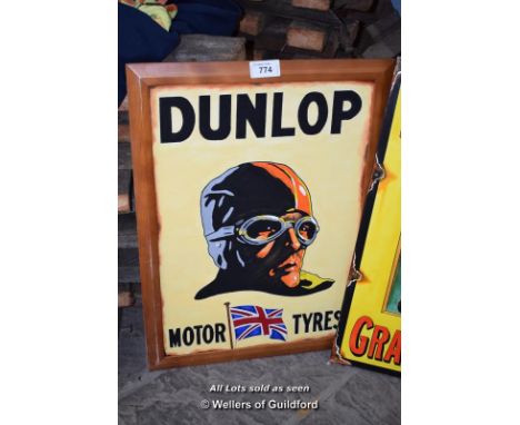 *REPRODUCTION PAINTED SIGN, 'DUNLOP MOTOR TYRES', 580MM X 790MM