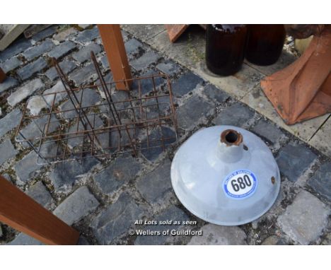*INDUSTRIAL LIGHT SHADE AND MILK BOTTLE CARRIER