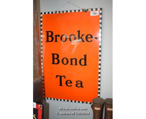 *VINTAGE ENAMELLED SIGN, 'BROOK BOND TEA', 510MM X 760MM