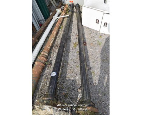 *PAIR OF CAST IRON LAMP POSTS
